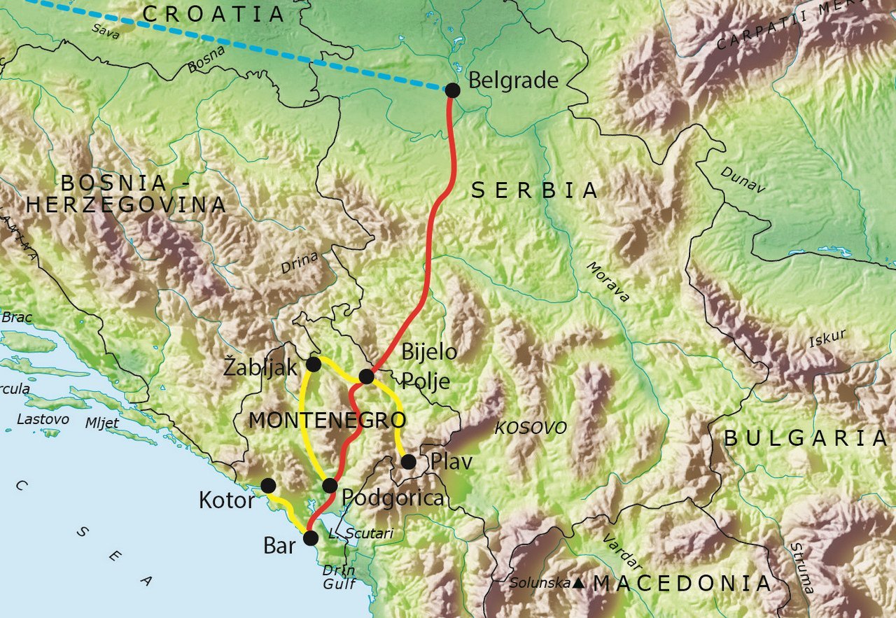 Tour route map Map