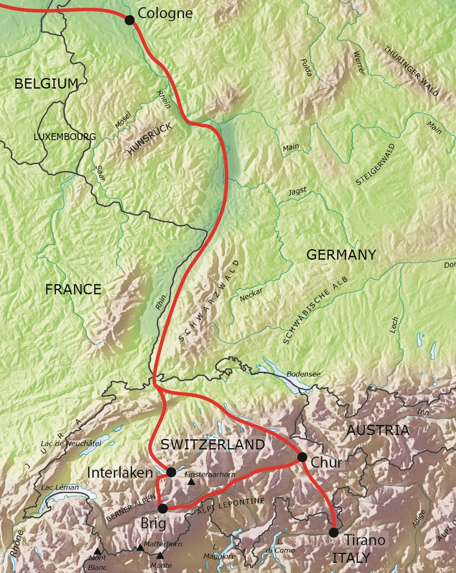 Tour route map Map