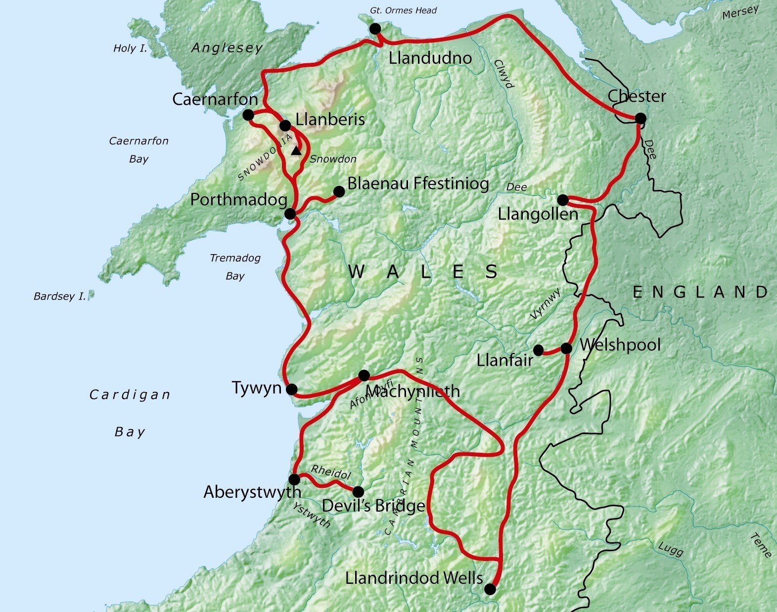 Tour route map Map