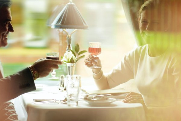 Guests enjoy a drink